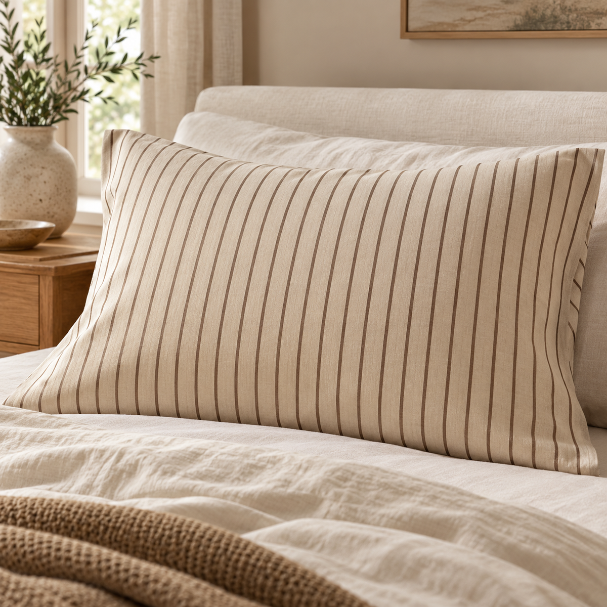 Generated design visualization: Cocoa Stripe Pillowcase
