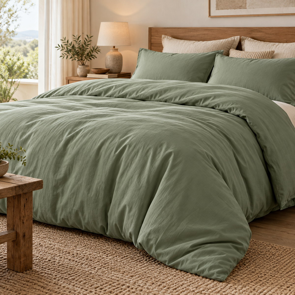 Generated design visualization: Meadow Sage Duvet Cover