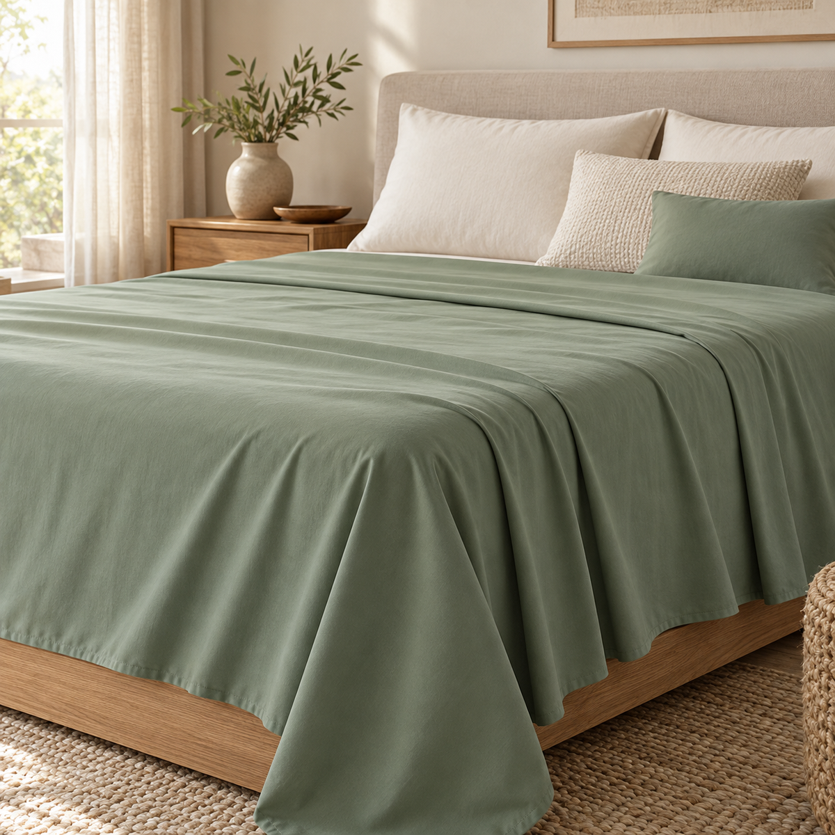 Generated design visualization: Sage Stillness Flat Sheet