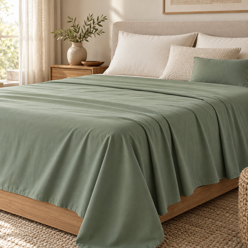 Generated design visualization: Sage Stillness Flat Sheet