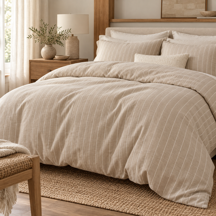 Generated design visualization: Sand Stripe Duvet Cover