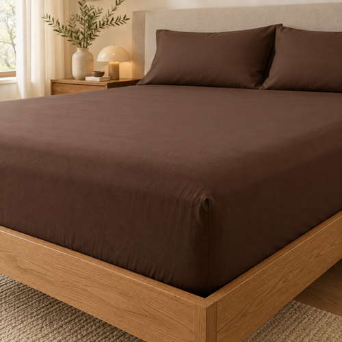 Generated design visualization: Dusk Cocoa Fitted Sheet