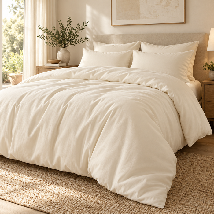 Generated design visualization: Quiet Ivory Duvet Cover