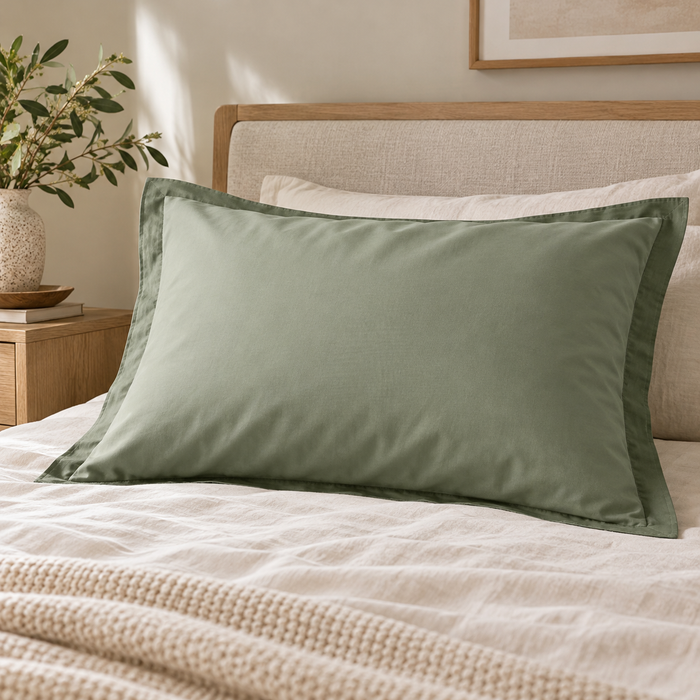 Generated design visualization: Sage Border Pillowcase